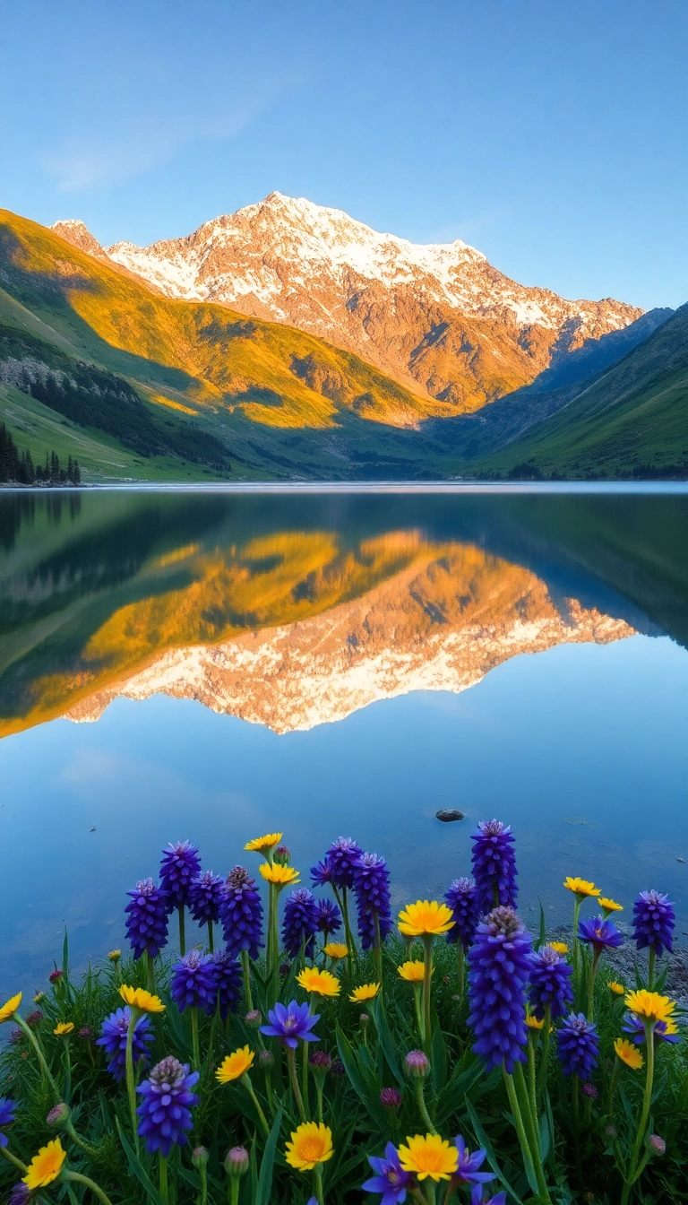 HD iPhone Spring Mountain Reflection Dynamic Background